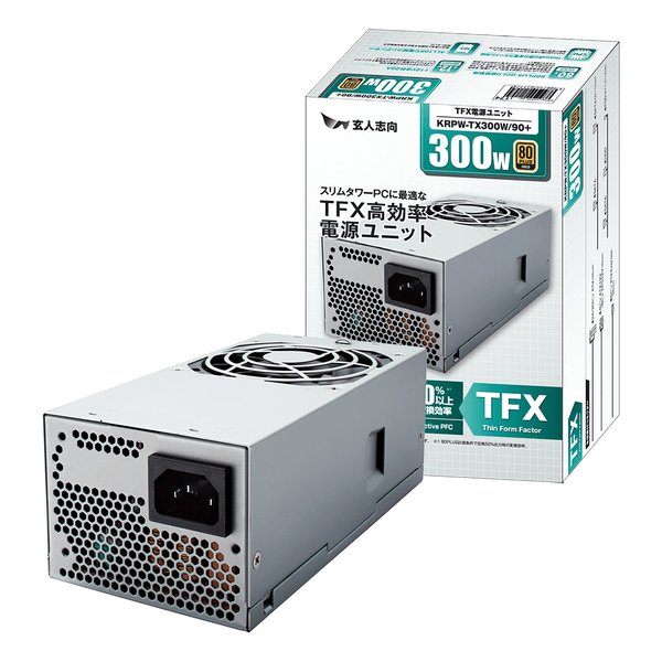 【25日は24時間限定クーポン配布】玄人志向 クロウトシコウPREMIUMシリーズ 300W TFX電源 80+GOLD KRPW-TX300W/90+(2338459)代引不可 送料無料｜e-zoa SHOP