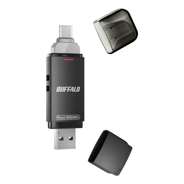 【10日は24時間限定クーポン配布】BUFFALO バッファロー USB 3.2 Gen2 Type-C/Type-A両対応 スティック型SSD 高速タイプ ブラック SSD-SDH250U3BA/D (2659252) 送料無料