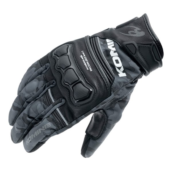 【10日は24時間限定クーポン配布】KOMINE コミネ ＧＫ－８５６ レザーＷＩＮＤＰＲＯＯＦ ＧＬＯＶＥＳ ＨＧ ブラック／ＣＡＭＯ GK-856/BK/CAMO/M (2622082) 代引不可 送料無料