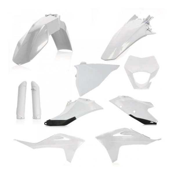 【15日は24時間限定クーポン配布】ACERBIS アチェルビス PLASTICフルキット EC F 25/30 21-23 ホワイト AC-24633WH/BK (2645137) 代引不可 送料無料