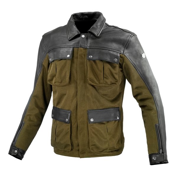 【20日は24時間限定クーポン配布】KOMINE コミネ バイク用 JK-170 レザーメッシュロングジャケット オリーブ メンズ Lサイズ JK-170/OLIVE/L (2589067) 代引不可 送料無料