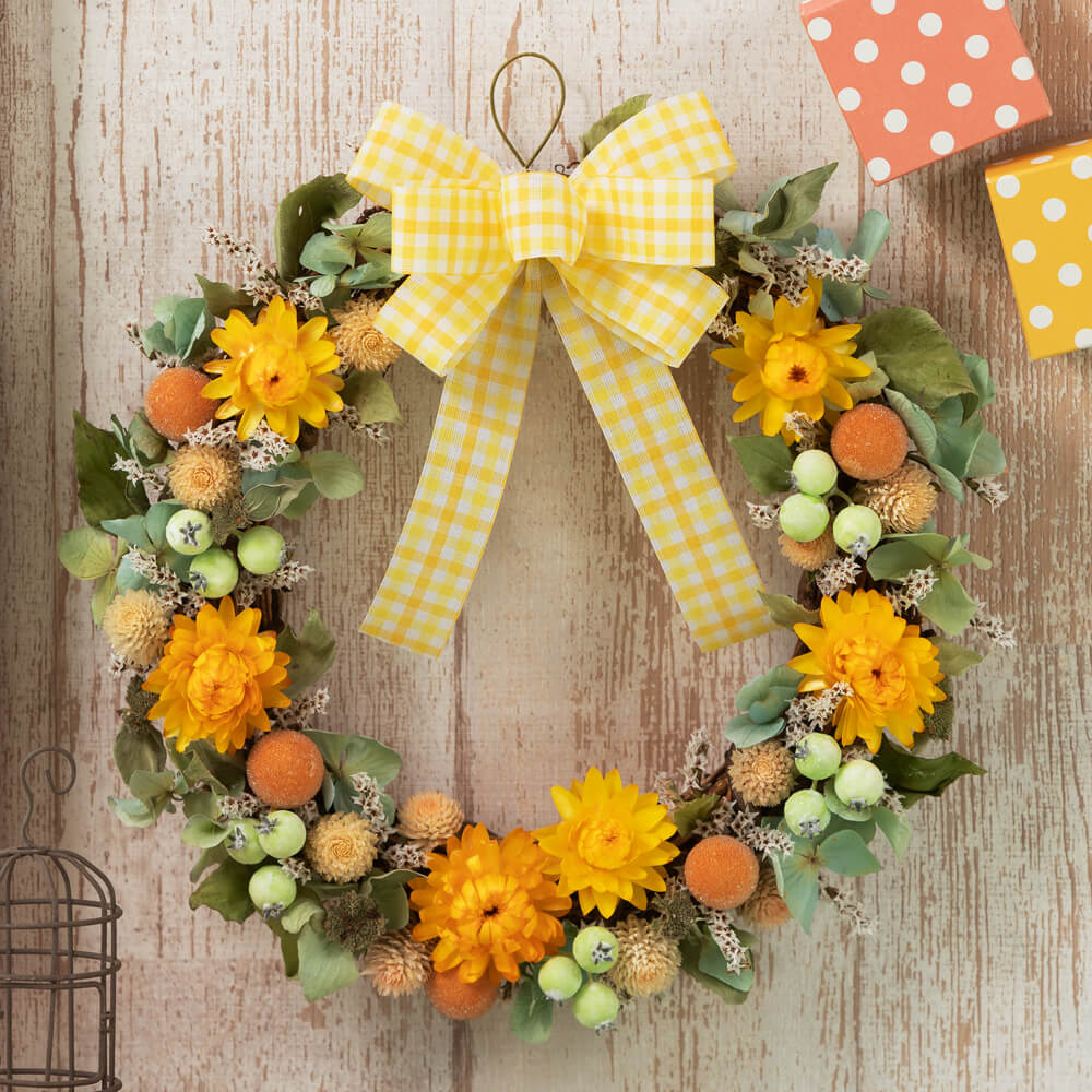 楽天市場 まだ間に合う 母の日当日までのお届け ドライフラワー スイートハピネス リース 感謝を込めて プレゼント 19 母の日 フラワーギフト イイハナ ドットコム