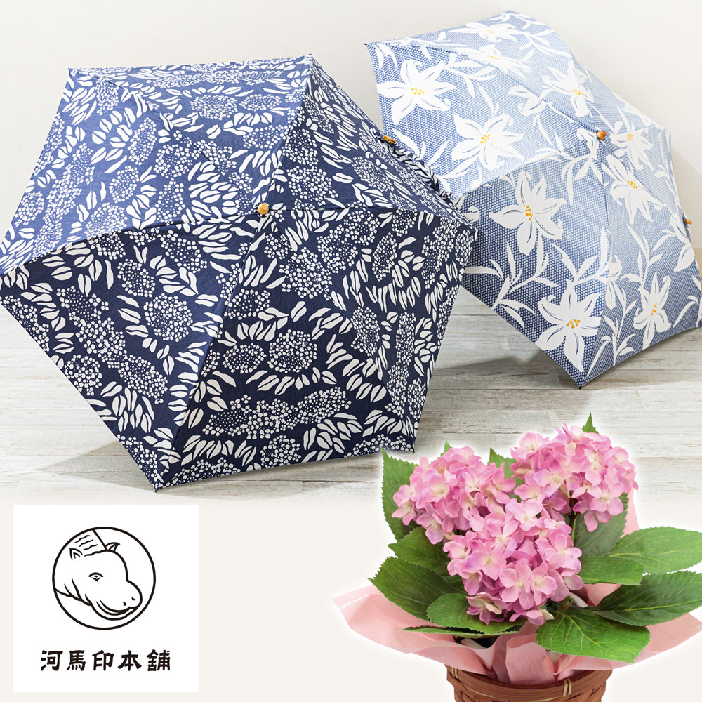 売れ筋 母の日 紫陽花セット 河馬印本舗 晴雨兼用折りたたみ日傘 ギフト プレゼント 母の日ギフト 母の日プレゼント 花 メッセージカード付き 贈り物 予約 フラワーギフト 21 誕生日 50代 60代 義母 生花 ギフトセット 手数料安い Costeira Adv Br