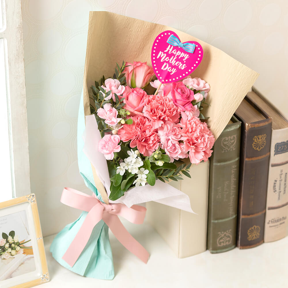 楽天市場 まだ間に合う 母の日 花束 Mon Coeur Rose ギフト プレゼント 母の日ギフト 母の日プレゼント 花付き 贈り物 予約 フラワーギフト 21 誕生日 50代 60代 義母 継母 生花 ブーケ カーネーション バラ イイハナ ドットコム