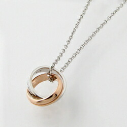 ネックレス close to me French Lovers (フレンチ ラバーズ)コレクション メッセージ入り ダブルリング シルバーネックレス(ピンク) sn13-082