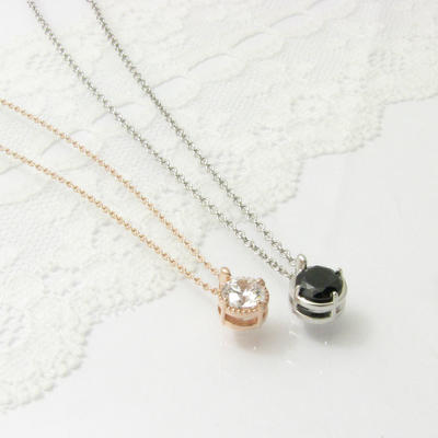 ペアネックレス close to me ペアシルバーネックレス一粒石 シンプル ペアネックレス SPキュービックジルコニアSN13-203S【ペンダント】｜アクセサリー専科　イーアクセ
