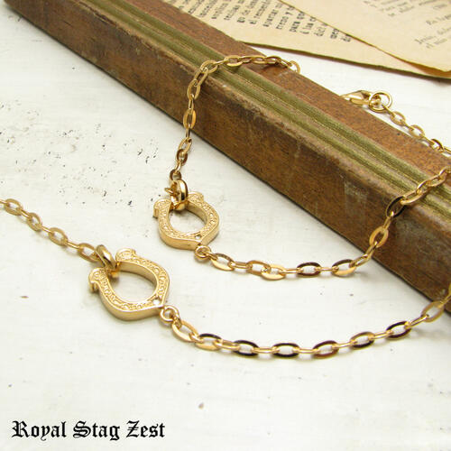 ペアブレスレット シルバーブレスレット ゴールドコート 馬蹄 RoyalStagZEST ホースシュー ダイヤモンド レディース メンズ ラッキーモチーフ 幸運 2個セット SBR26-003p