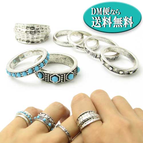 楽天市場】リング 指輪 10個セット シルバー ターコイズ 彫刻