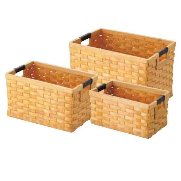 絶対一番安い かご バスケット 送料無料 ウッドチップバスケット レビュー投稿で次回使える00円クーポン全員にプレゼント収納用品 家具 収納 S 3 44 セット Dgb Gov Bf