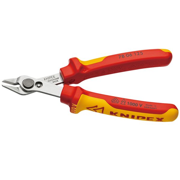 【送料無料】KNIPEX クニペックス 1000V絶縁スーパーニッパー サイズ78×18×125mm パック入 7806-125SB 工具 ツール DIY 作業工具