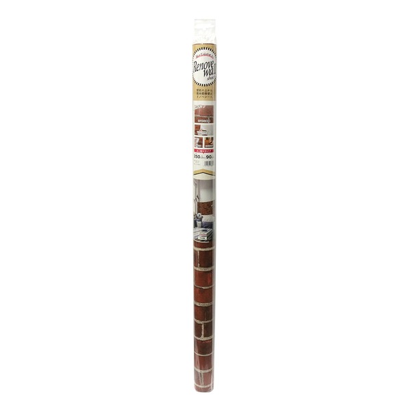 【送料無料】壁紙シート 約90×250cm レッドブロック 防水加工 お手入れ簡単 貼り直し可 壁紙模様替えシート リビング 賃貸 DIY リノベ【代引不可】