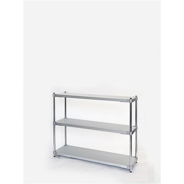 【送料無料】収納棚 35×120cm 3段 H90cm 日本製 耐熱 耐食 長期耐久性 ガルバリウム鋼板製 ガルバシェルフ リビング収納 組立式|イーグルアイ店