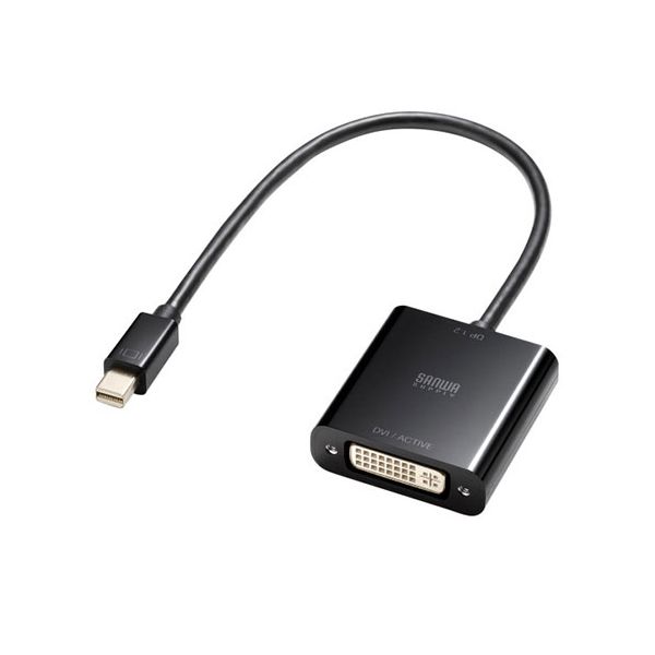 【送料無料】サンワサプライ Mini DisplayPort-DVI変換アダプタ Activeタイプ AD-MDPDVA02