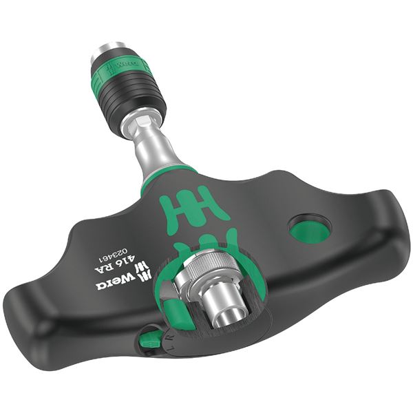 【送料無料】WERA ヴェラ T型 ドライバーハンドル 一体型ラチェット 差込角6.35mm 軸長45mm 023461 工具 ツール DIY 作業工具 道具