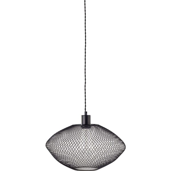 【送料無料】ペンダントライト 照明器具 約直径37×高さ26cm ブラック コード長 1m スチール アルミ 電球付 リビング ダイニング