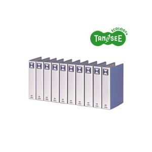 【送料無料】（まとめ）TANOSEE 両開きパイプ式ファイル A4タテ 50mmとじ 青 30冊
