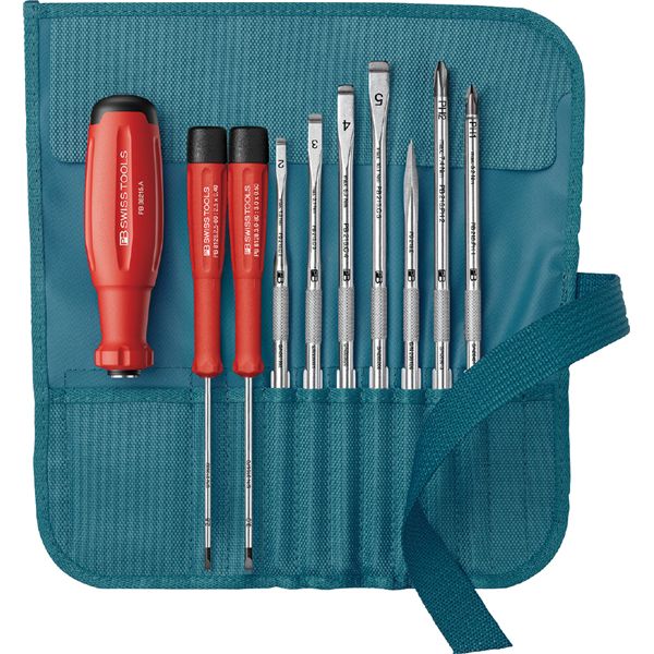【送料無料】PB SWISS TOOLS ピービースイスツールズ 9本組 差替式ドライバーセット ペトロール 38218.PE 工具 ツール DIY 作業工具|イーグルアイ店