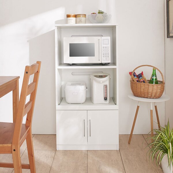 【送料無料】コンパクトキッチン収納シリーズ ホワイト 家電収納 組立品