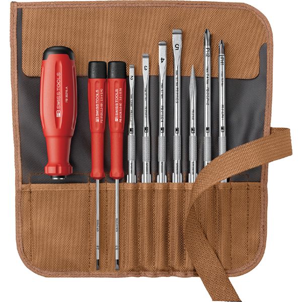 【送料無料】PB SWISS TOOLS ピービースイスツールズ 9本組 差替式ドライバーセット ブラウン 38218.TO 工具 ツール DIY 作業工具|イーグルアイ店