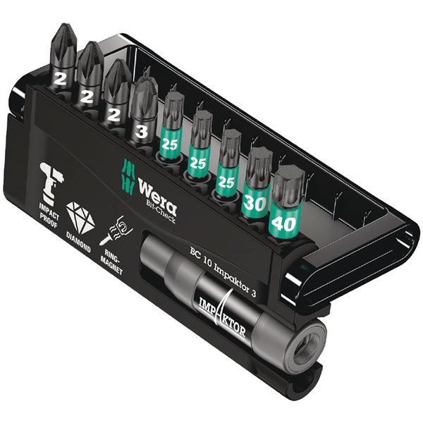 【送料無料】WERA ヴェラ 10本組 差込6.35mm インパクト用 ポジドライブ トルクスドライバービットセット ホルダー付 057683 工具 ツール DIY