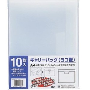 【送料無料】（まとめ）テージー キャリーバッグ A4ヨコクリア CC-343-17 1セット(100枚：10枚×10パック)【×3セット】