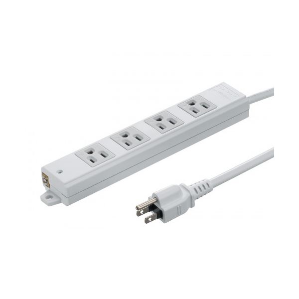 【送料無料】サンワサプライ工事物件タップ 3P・4個口 グレー 3m TAP-KS4N-3 1個