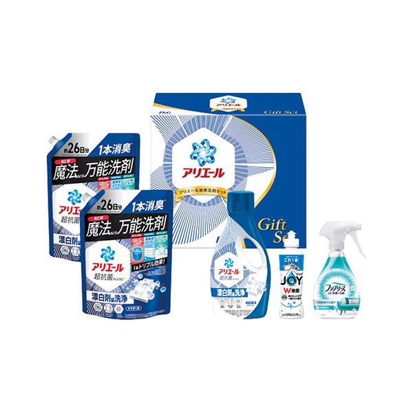 【送料無料】P&G アリエール液体洗剤セット 【アリエールジェル・除菌ジョイコンパクト・ファブリーズW除菌・アリエールジェル詰め替え超特大】 22637303
