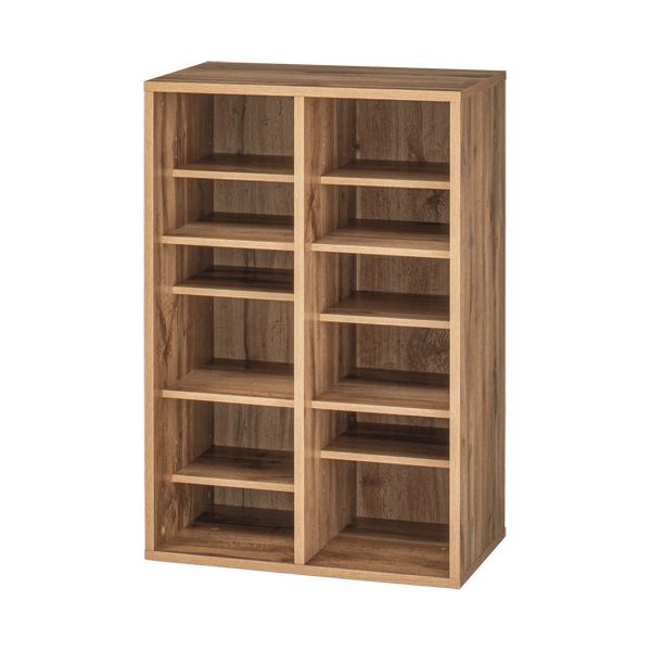 【貨物輸送無料】YAMAZEN シューズ収納家具 2列3段 6人用 オーク材肌理 CSCN-8560（OAK3D） 1台 精神的な統合式