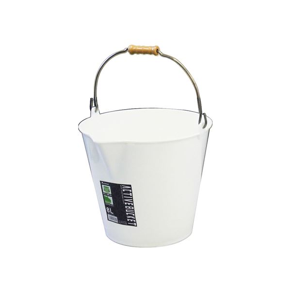 【送料無料】【20セット】 ポリバケツ/アクティブバケツ 【8L】 ホワイト 〔掃除用品 ガーデニング用品 園芸〕【代引不可】