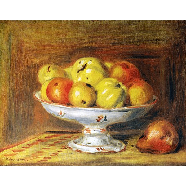 【送料無料】世界の名画シリーズ、プリハード複製画 ピエール・オーギュスト・ルノアール作 「リンゴ」（額縁付）【代引不可】｜イーグルアイ店