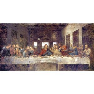 【送料無料】世界の名画シリーズ、プリハード複製画 レオナルド・ダ・ヴィンチ作 「最後の晩餐」(修復後)額縁付【代引不可】