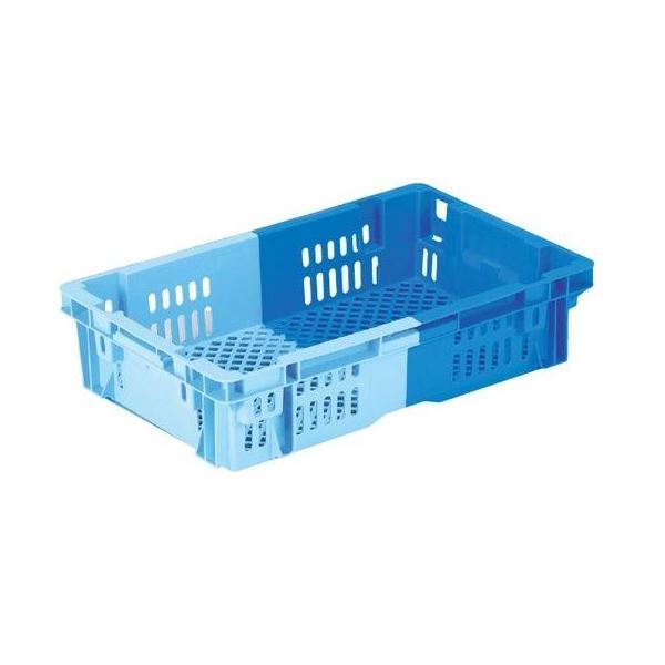 【送料無料】業務用コンテナボックス/食品用コンテナー 【本体・蓋セット/NF-M23P浅・フタ】 ダークブルー/ブルー 材質：PP【代引不可】