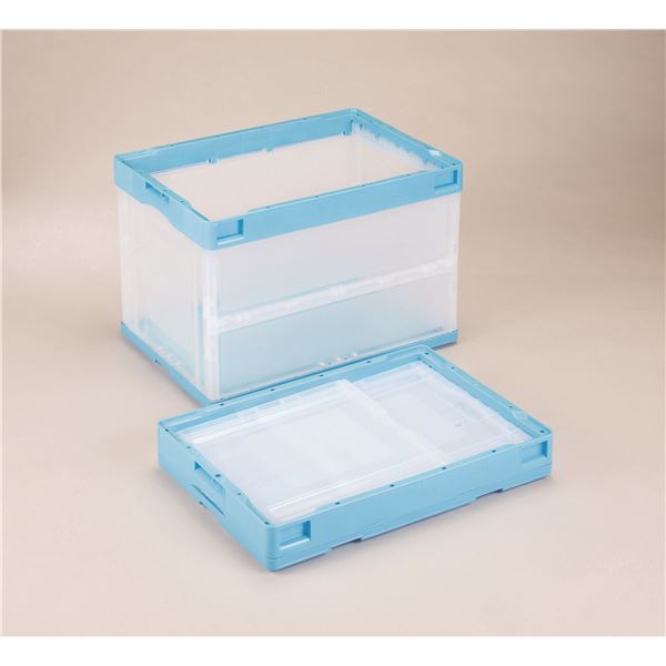 【送料無料】岐阜プラスチック工業 折りたたみコンテナ オリコン 〔60L ブルー透明〕 CB-S61NR 折りたたみ コンテナ 収納 容器【代引不可】