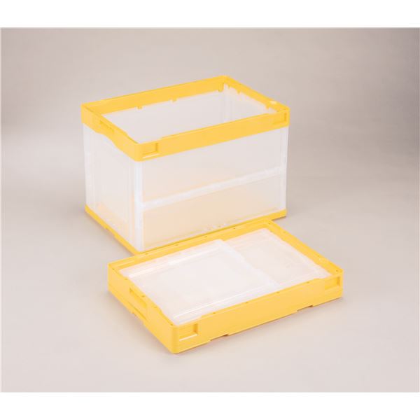 【送料無料】岐阜プラスチック工業 折りたたみコンテナ オリコン 〔60L イエロー透明〕 CB-S61NR 折りたたみ コンテナ 収納 容器【代引不可】