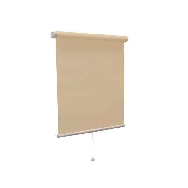 【送料無料】モダン ロールスクリーン 【遮光2級防炎 60cm×135cm ベージュ】 日本製 巻取りスピード調整機能付き『ティオリオ』【代引不可】