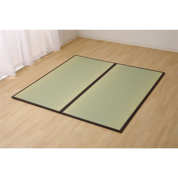 【送料無料】日本製 い草 置き畳/ユニット畳 【1畳 ブラウン 約82×164cm 2枚組】 軽量 抗菌 防臭 防滑 連結ジョイント付 〔リビング〕【代引不可】|イーグルアイ店