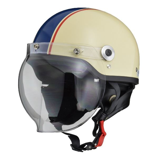 【送料無料】リード工業 （LEAD） バブルシールド付ハーフヘルメット CR760 アイボリー／NE フリー｜イーグルアイ店