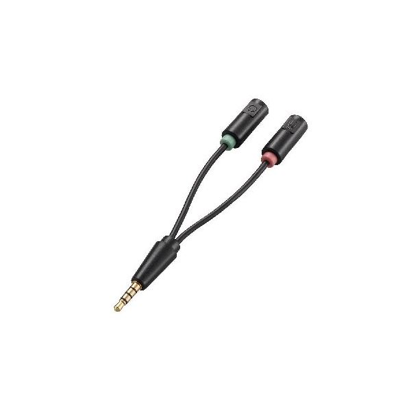 【送料無料】（まとめ）エレコム ヘッドセット用φ3.5mm変換ケーブル AV-35AD02BK【×5セット】