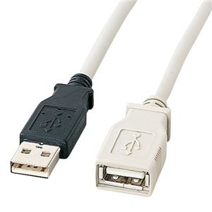 【送料無料】(まとめ) サンワサプライ USB延長ケーブル (A)オス-(A)メス ライトグレー 3m KU-EN3K 1本 【×4セット】