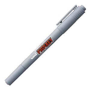 【送料無料】（まとめ） 三菱鉛筆 水性マーカー プロッキー 細字丸芯+極細 灰 PM120T.37 1本 【×50セット】