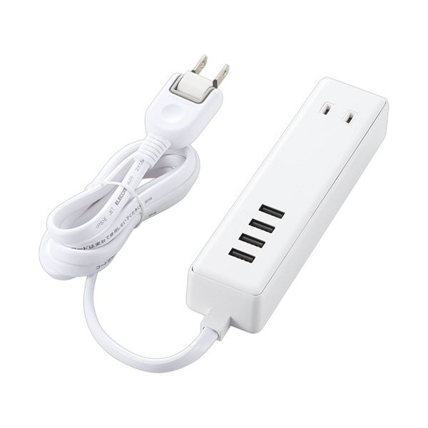 【送料無料】エレコム モバイルUSBタップ 2口+4ポート ホワイト 1.5m MOT-U11-2415WH 1個