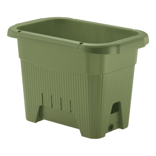 【送料無料】(まとめ) プランター/園芸用品 【45型 グリーン】 底面給水タイプ 給水口付き 水ラク 菜園上手 【×18個セット】