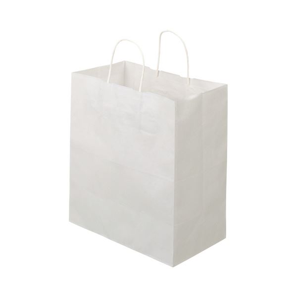 【送料無料】TANOSEE 紙手提袋 丸紐マチ広・中 ヨコ320×タテ350×マチ幅180mm 白無地 1セット（300枚：50枚×6パック）