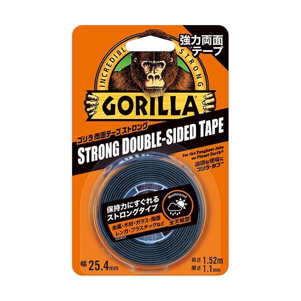 【送料無料】(まとめ) 呉工業 KURE ゴリラ 両面テープ ストロング 25.4mm×1.52m No1779 1巻 【×5セット】