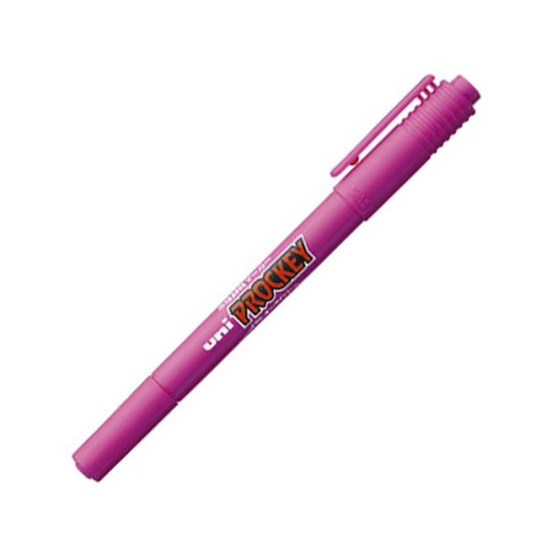 【送料無料】(まとめ) 三菱鉛筆 水性マーカー プロッキー 細字丸芯+極細 赤紫 PM120T.11 1本 【×100セット】