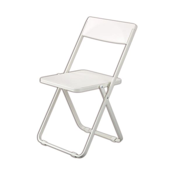 【送料無料】（まとめ）HOME STYLINGSLIM フォールディングチェア ホワイト SL-WH 1脚 【×3セット】