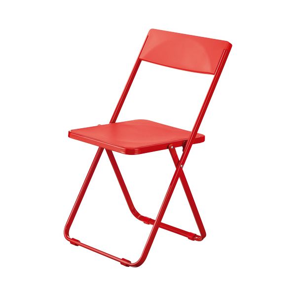 【送料無料】（まとめ）HOME STYLINGSLIM フォールディングチェア レッド SL-RD 1脚 【×3セット】