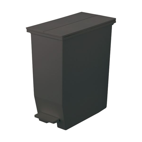 【貨物輸送無料】(まとめ) 栗鼠 棚下で使えるペダルダストボックス 35L まっ黒い薄墨色 GPRB048 1台 【×3仕かける】