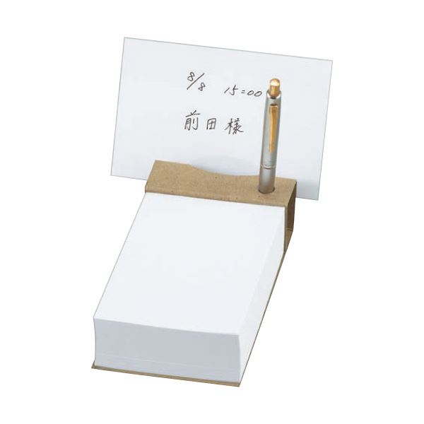 【送料無料】(まとめ) TANOSEE ツインペン立てメモ クラフト表紙天のりとじ 1セット（10冊） 【×5セット】