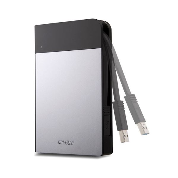 【送料無料】バッファローICカード対応MILスペック耐衝撃ボディー防滴・防塵ポータブルHDD 1TB シルバー HD-PZN1.0U3-S1台